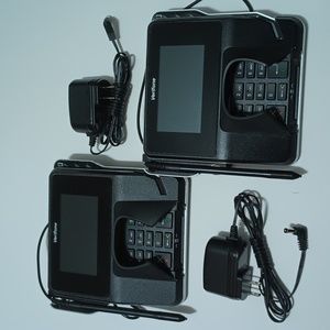 Verifone MX 915 Credit Card Processing Terminals (2) w/ Pens Cables and Manual